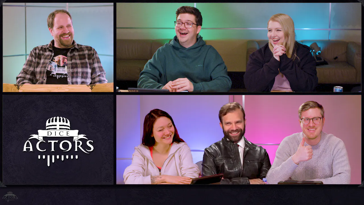 Typisches Bild der Dice Actors während einer Episode mit einer fremden Person.