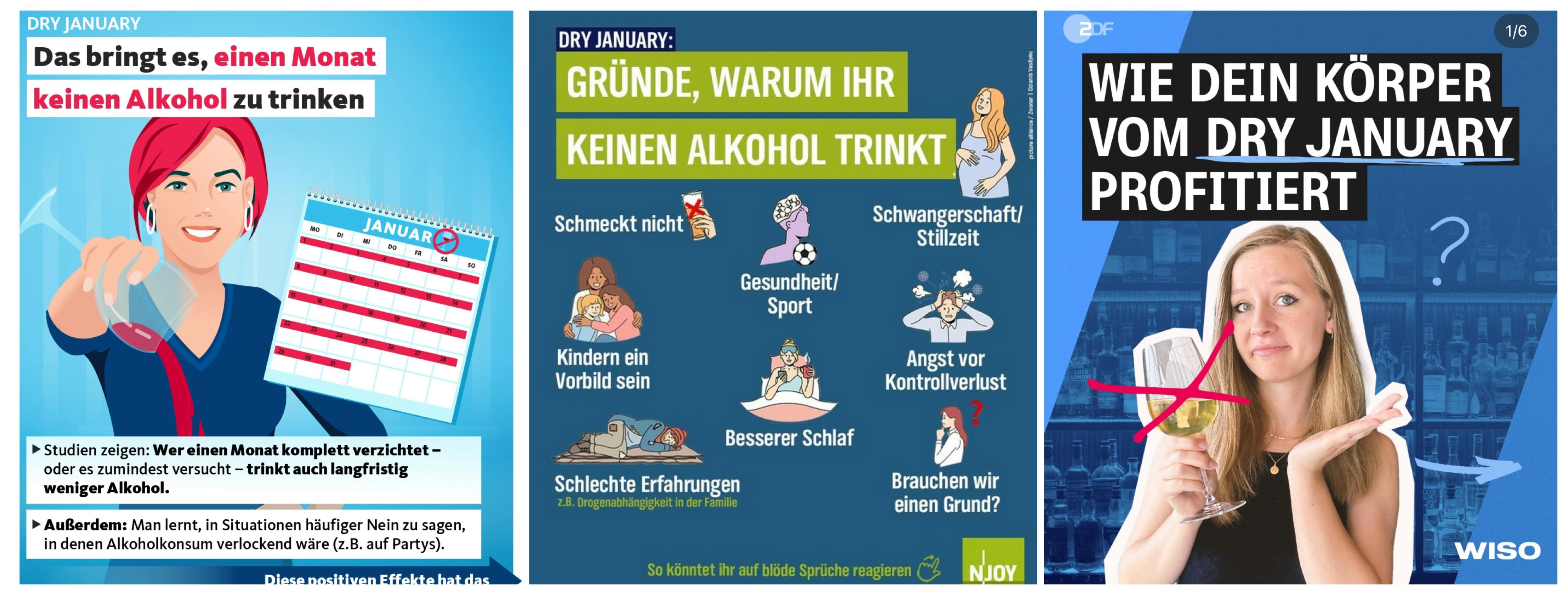 Social-Media-Posts zum Dry January