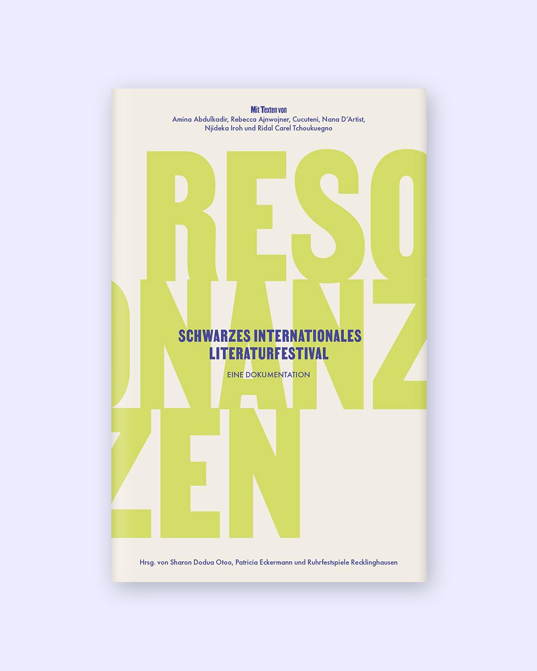 Buchumschlag von "Resonanzen. Schwarzes Internationales Literaturfestival" Eine Dokumentation.