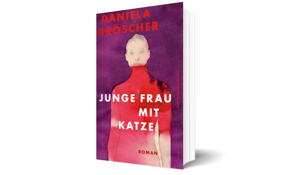 Buchcover: Junge Frau mit Katze von Daniela Dröscher.