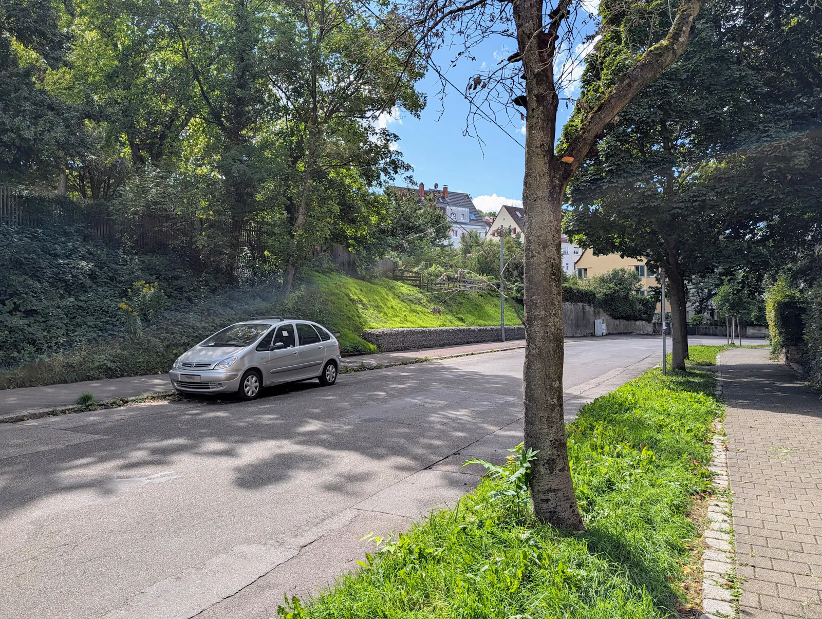 Fast ein Jahr lang stand dieses Auto ohne Kennzeichen in der Parkraummanagement-Zone an der Schurwaldstraße und bekam immer mehr Strafzettel und aufgeklebte Bußgeld- und Abschleppankündigungen. Jetzt ist es endlich weg. Foto: Jürgen Brand