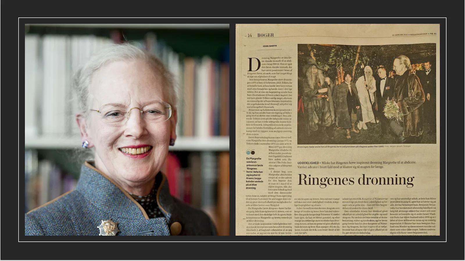 Queen Margrethe and John Garth Tolkien article from Weekendavisen 12 January 2024