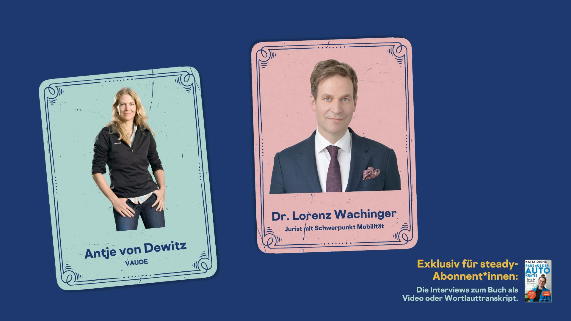 Porträts von Antje von Dewitz und Dr. Lorenz Wachinger.