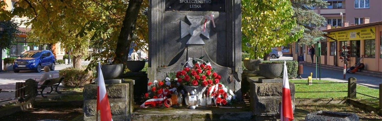 Monument in the Polish town of Lesko commemorating victims of the Ukrainian Insurgent Army between 1944 and 1947 (image taken in October 2022).