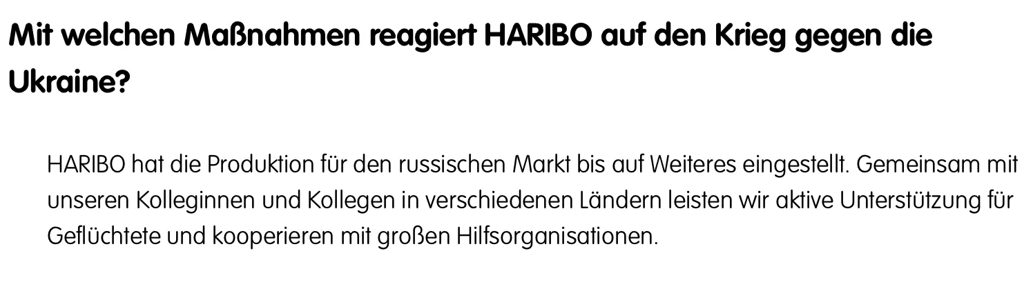 Screenshot von Haribo