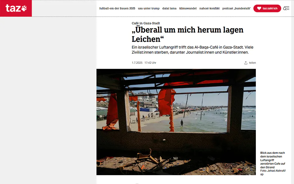 Screenshot des Beitrags