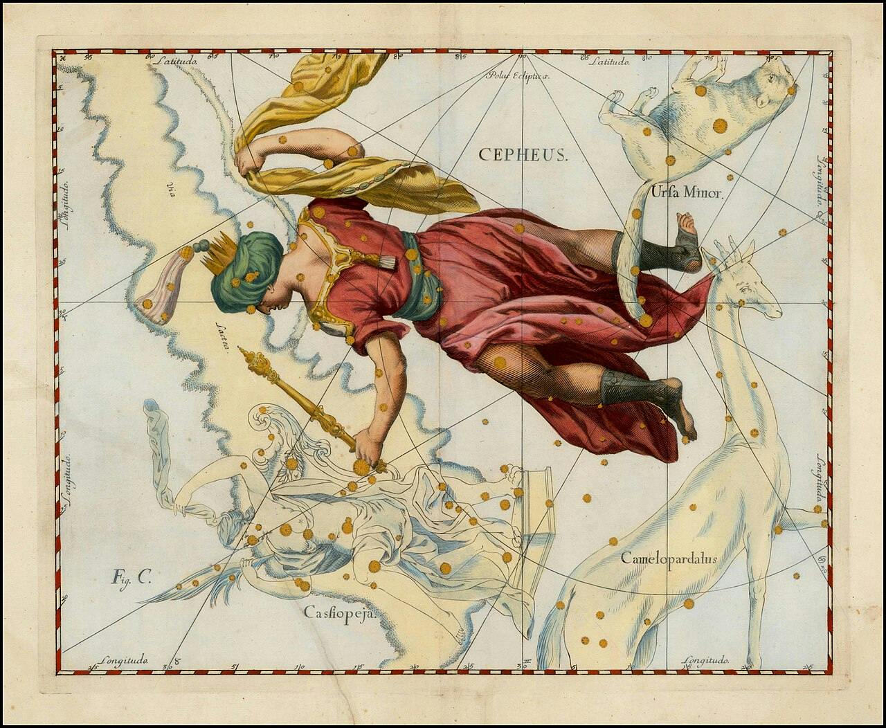 Sternbild Kepheus nach Hevelius (gemeinfrei)