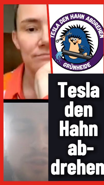 Screenshot des zweiten Talks mit "Elster" in der Wasserbesetzung und mir im orangenem Shirt.