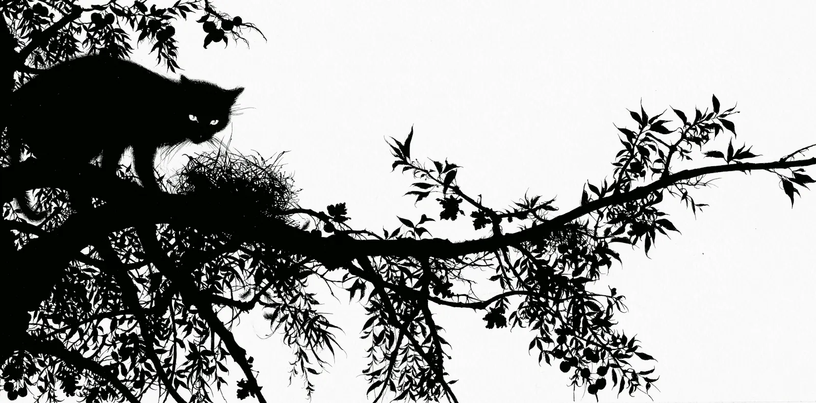 Gruselig und magisch anziehend: Schwarze Katze von © Vania Zouravliov in KATZEN IN DER KUNST