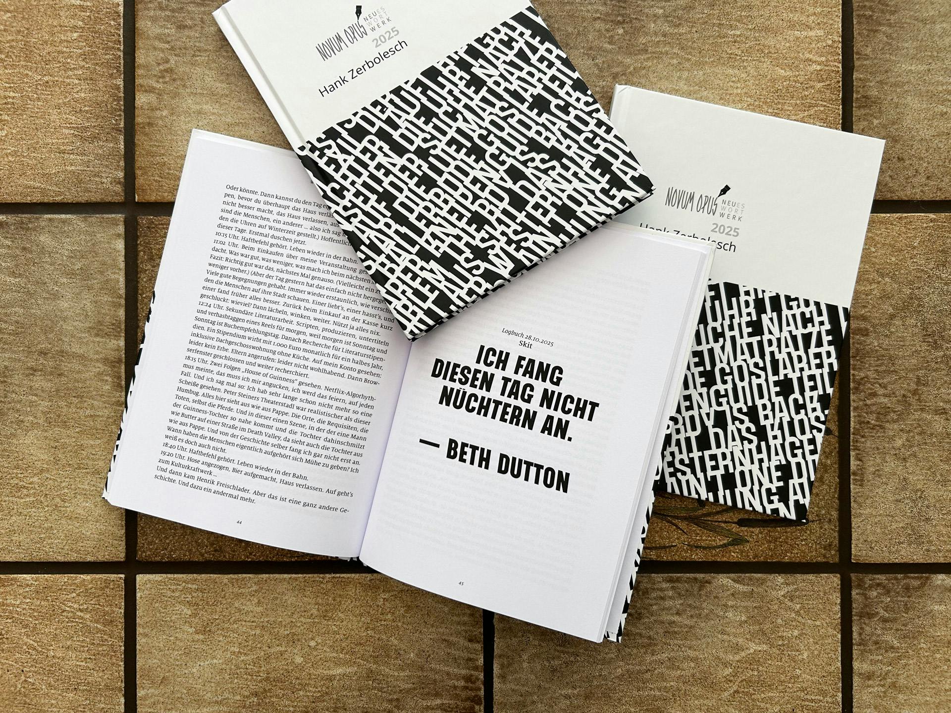 Buch der Goslar-Kolumnen von Hank Zerbolesch. Foto von Cover und einer aufgeschlagenen Doppelseite