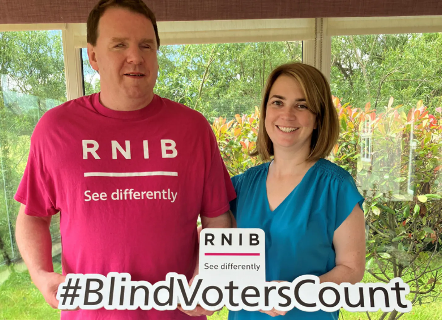 Image of Joe Kenny from RNIB and RNIB volunteer Dawn Hopper