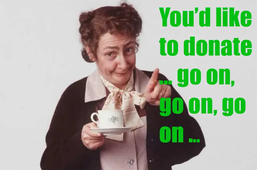 Image shows appeal for people to donate to VIEWdigital fund-raising target