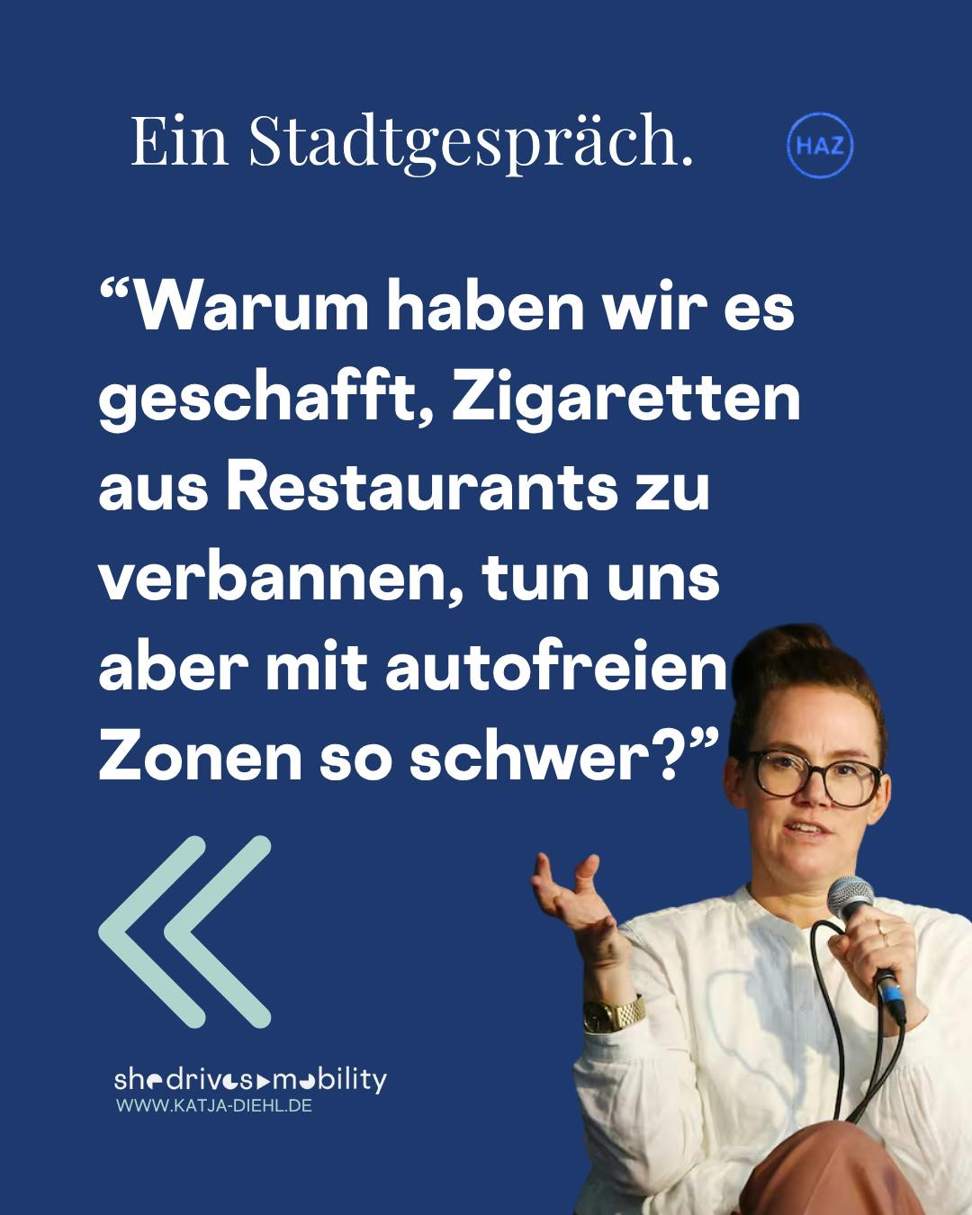"Warum haben wir es geschafft, Zigaretten aus Restaurants zu verbannen, tun uns aber mit autofreien Zonen so schwer?"