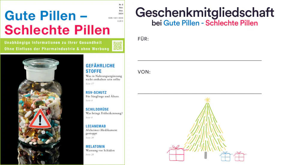 Geschenkmitgliedschaft bei Gute Pillen - Schlechte Pillen zum Ausfüllen: Für und Von