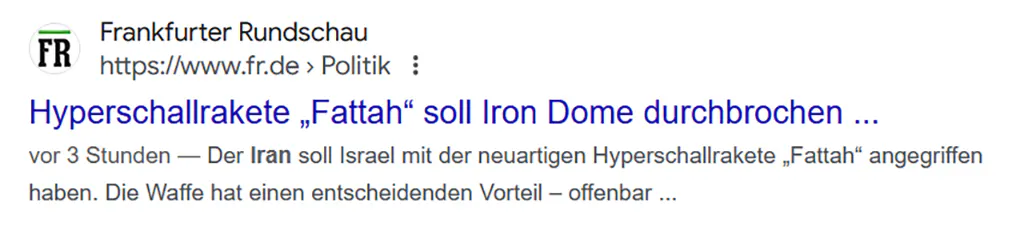 Screenshot einer Schlagzeile der Frankfurter Rundschau