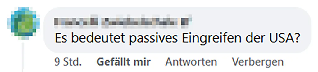 Screenshot einer Leserfrage