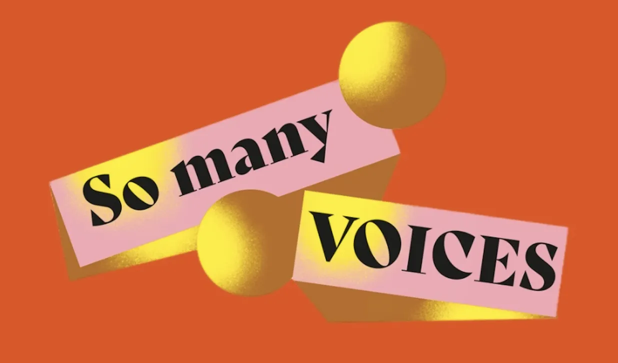 So many Voices Logo auf orangenem Grund