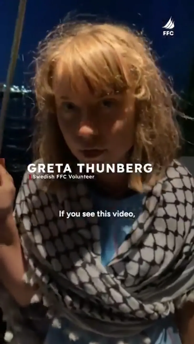 Screenshot des Videos von Greta Thunberg.