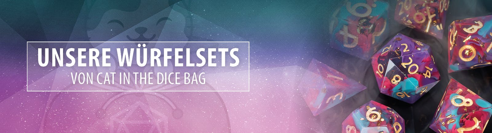 Unsere Dice Trays und Würfel erwarten dich im Shop von Cat in the Dice Bag.