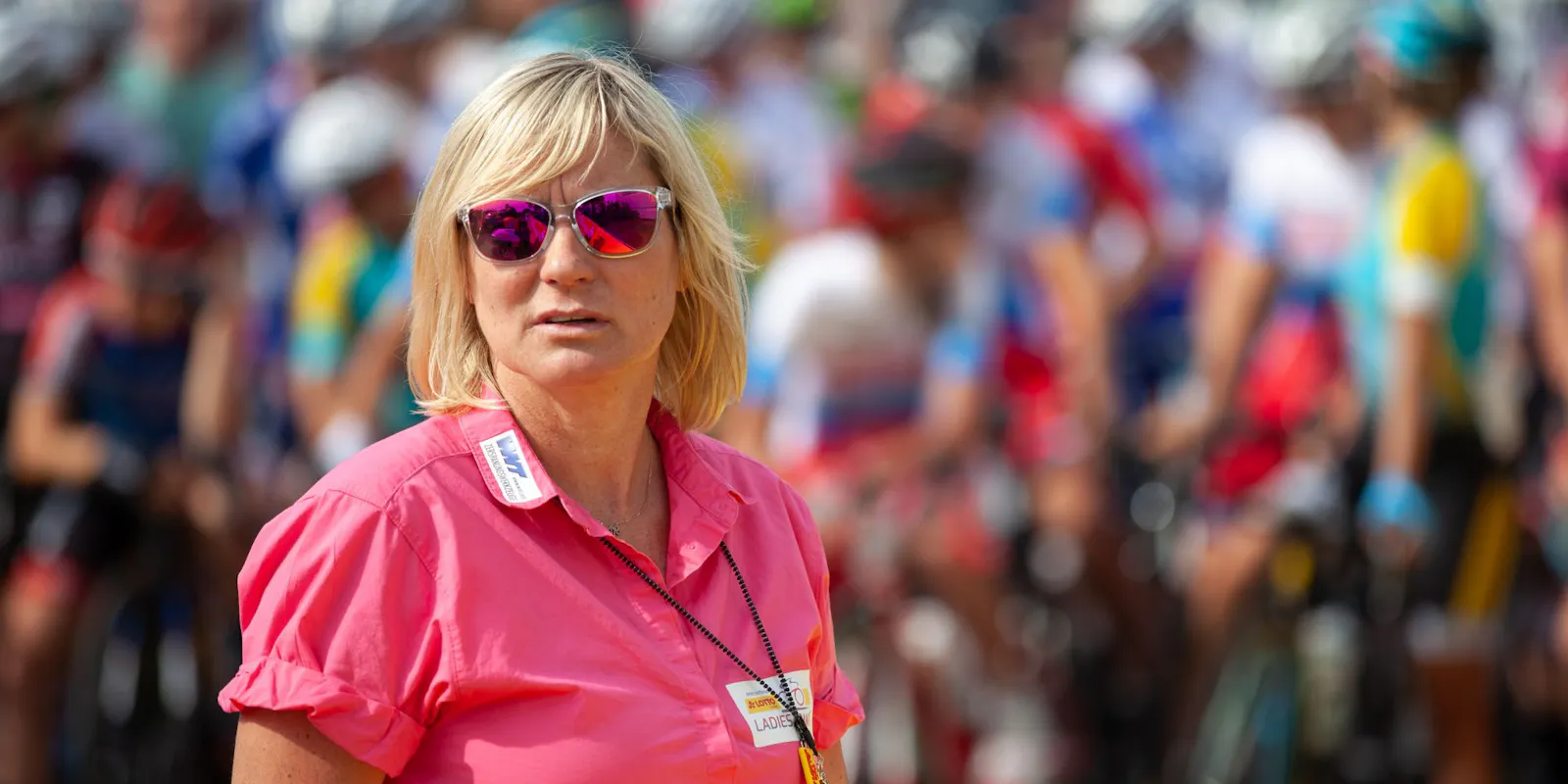 Vera Hohlfeld am Start der Lotto Thüringen Ladies Tour
