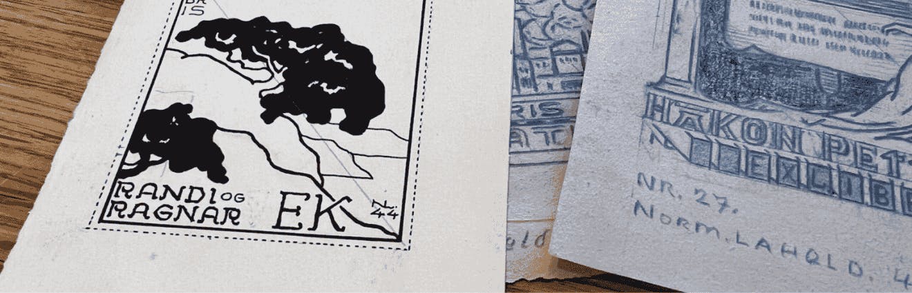 Drei ExLibris von Normand Laheld von 1944