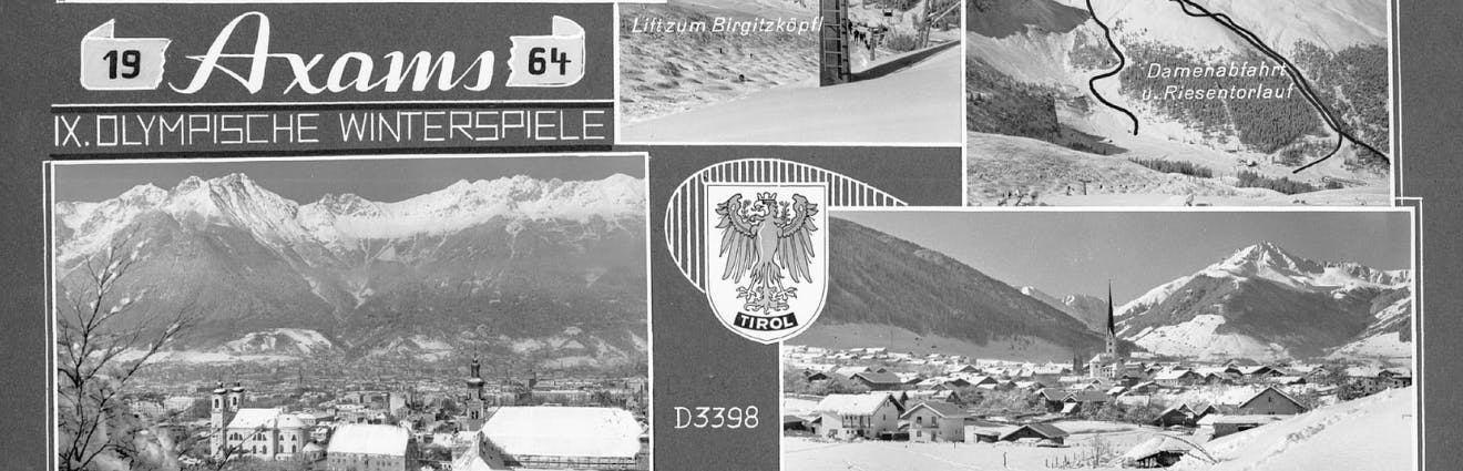 Postkarte zu den Olympischen Winterspielen 1964 in Tirol