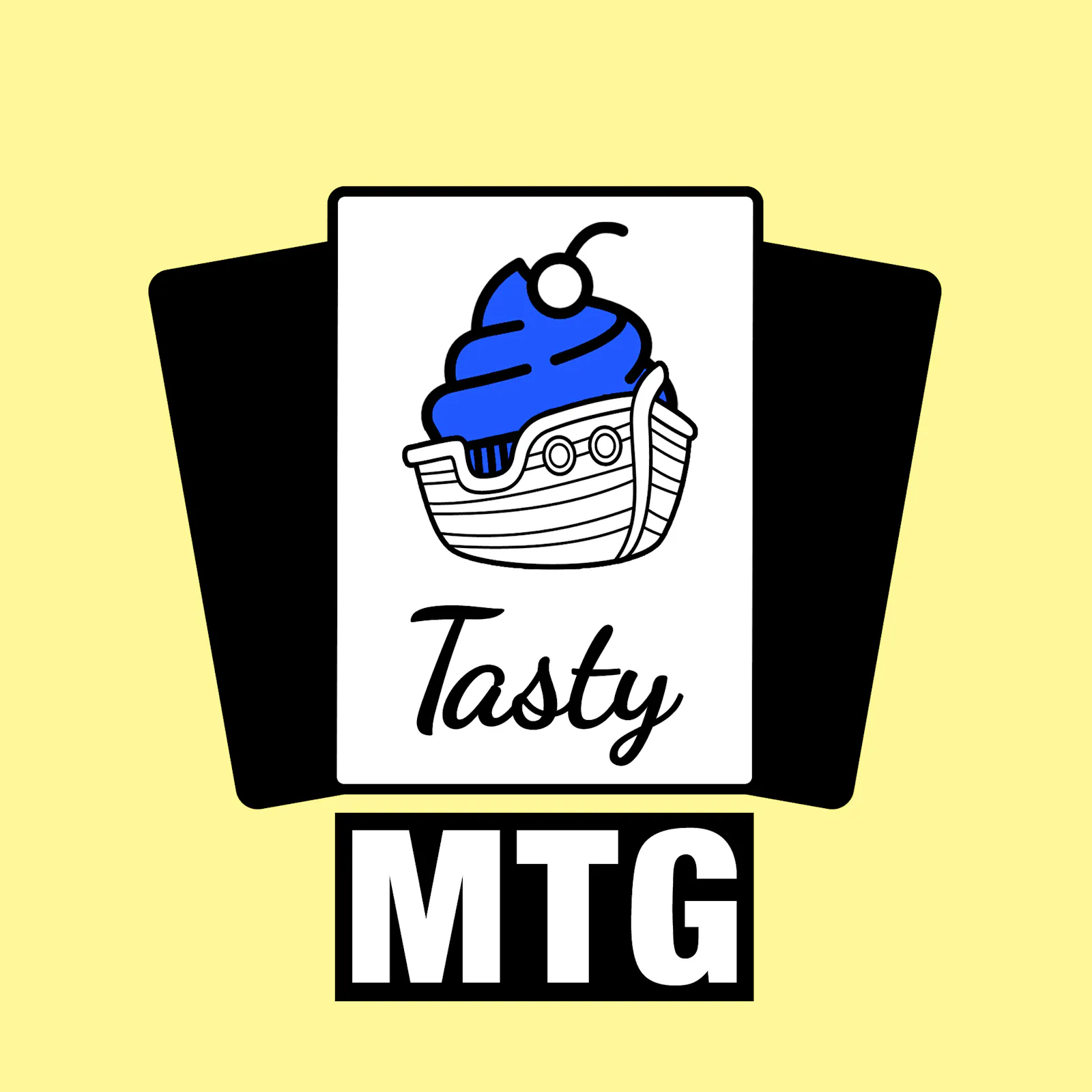 Das Cover zur aktuellen Folge: Der Tasty-MTG-Cupcake ist blau eingefärbt und sitzt in einem Boot