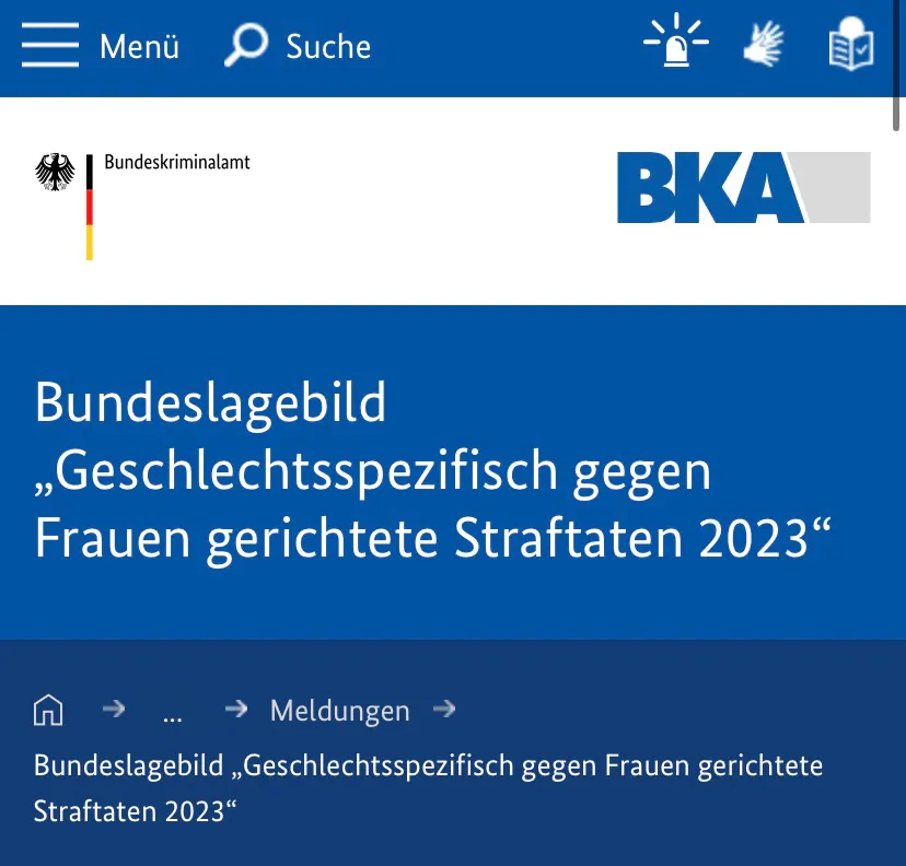 November 2024, Bundeslagebild „Geschlechtsspezifisch gegen Frauen gerichtete Straftaten 2023“