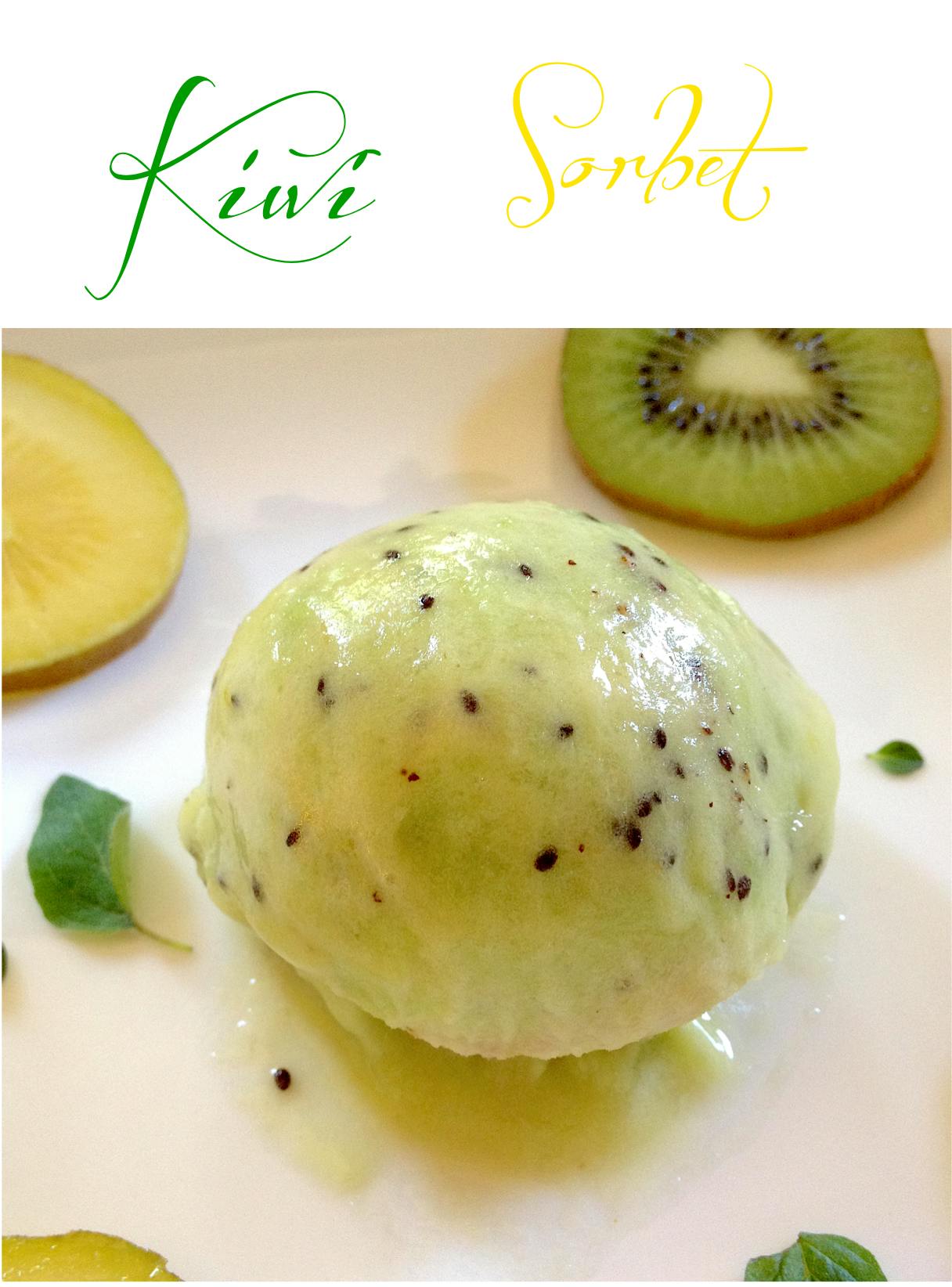 Kiwi Sorbet, Sorbet Buch "Sorbet Ideen", Rohchoschtland Schlaraffenland Daniela Elia