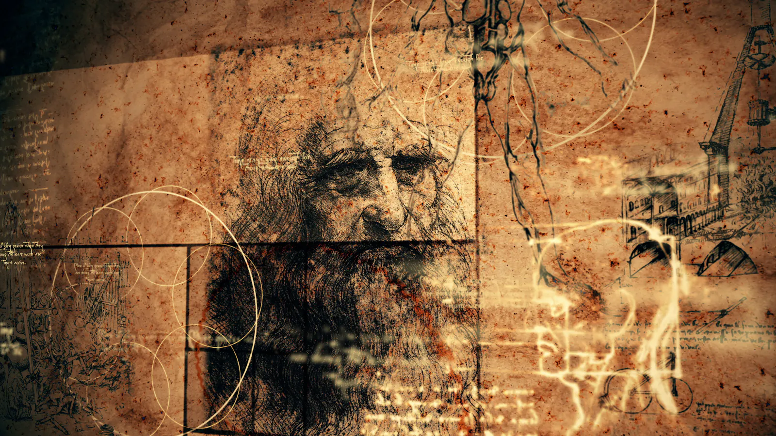 Illustration mit Leonardo da Vinci