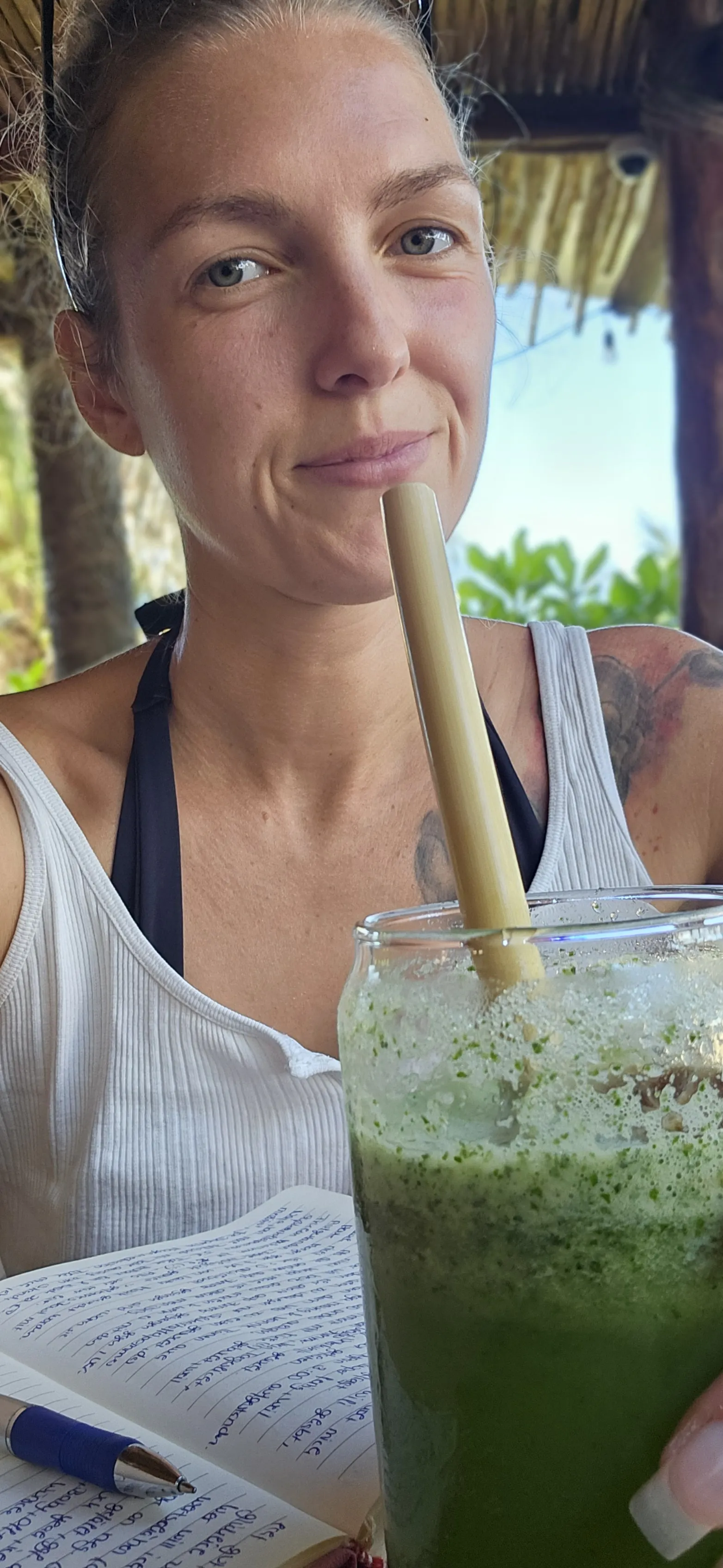 Saft und Journal am 1. Tag nach Ankunft