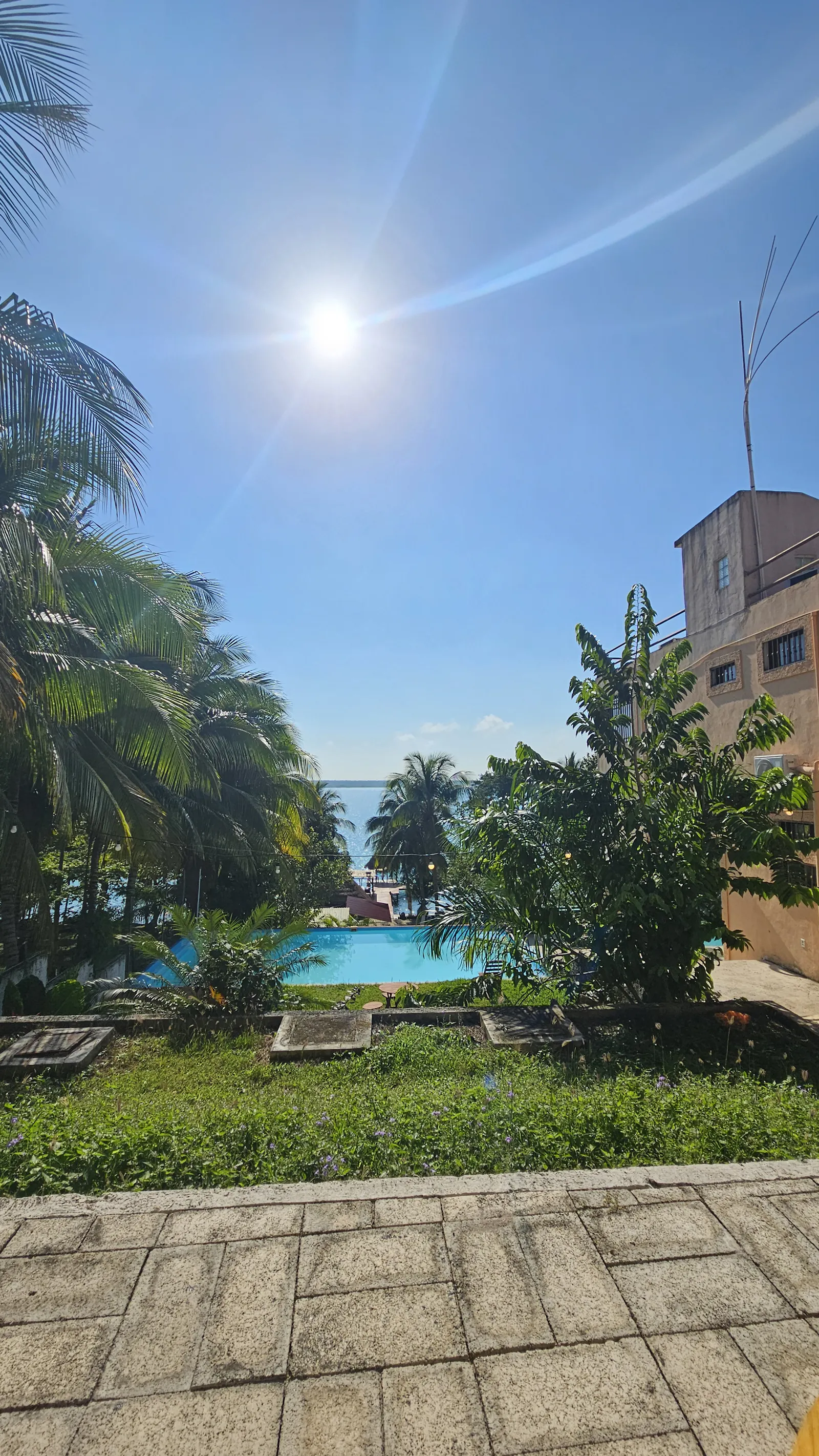 Unser Blick von der Terrasse - die einzigen Gäste