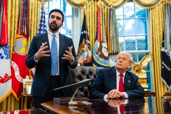 "Donald Trump sagte, ich sollte verhaftet werden. Er sagte, ich sollte abgeschoben werden. Er sagte, ich sollte ausgebürgert werden. Und er sagte das über mich [...], weil er von dem ablenken will, wofür ich kämpfe." — Zohran Mamdani