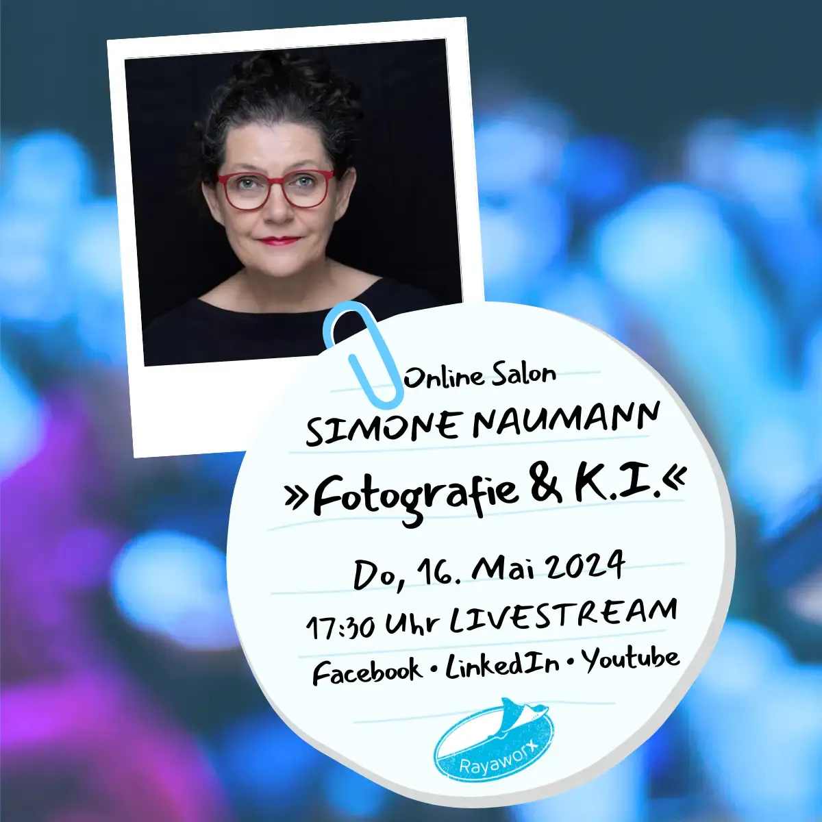 Eventillustration Online Salon Fotografie & KI mit Simone Naumann