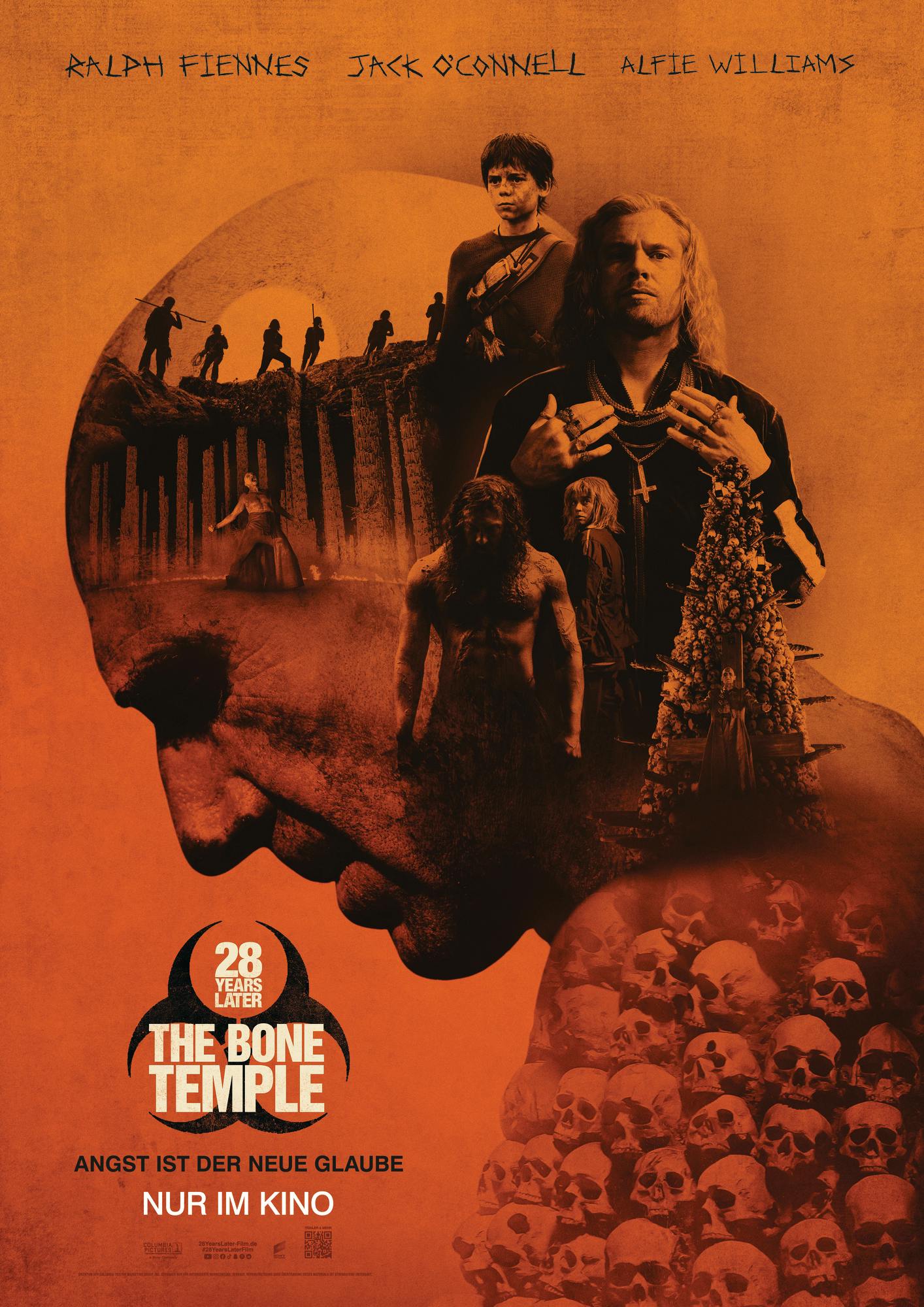 Das Hauptplakat zu 28 Years Later: The Bone Temple zeigt die wesentlichen Figuren in einem Sepia-Ton //

© 2026 Sony Pictures Entertainment Deutschland GmbH
