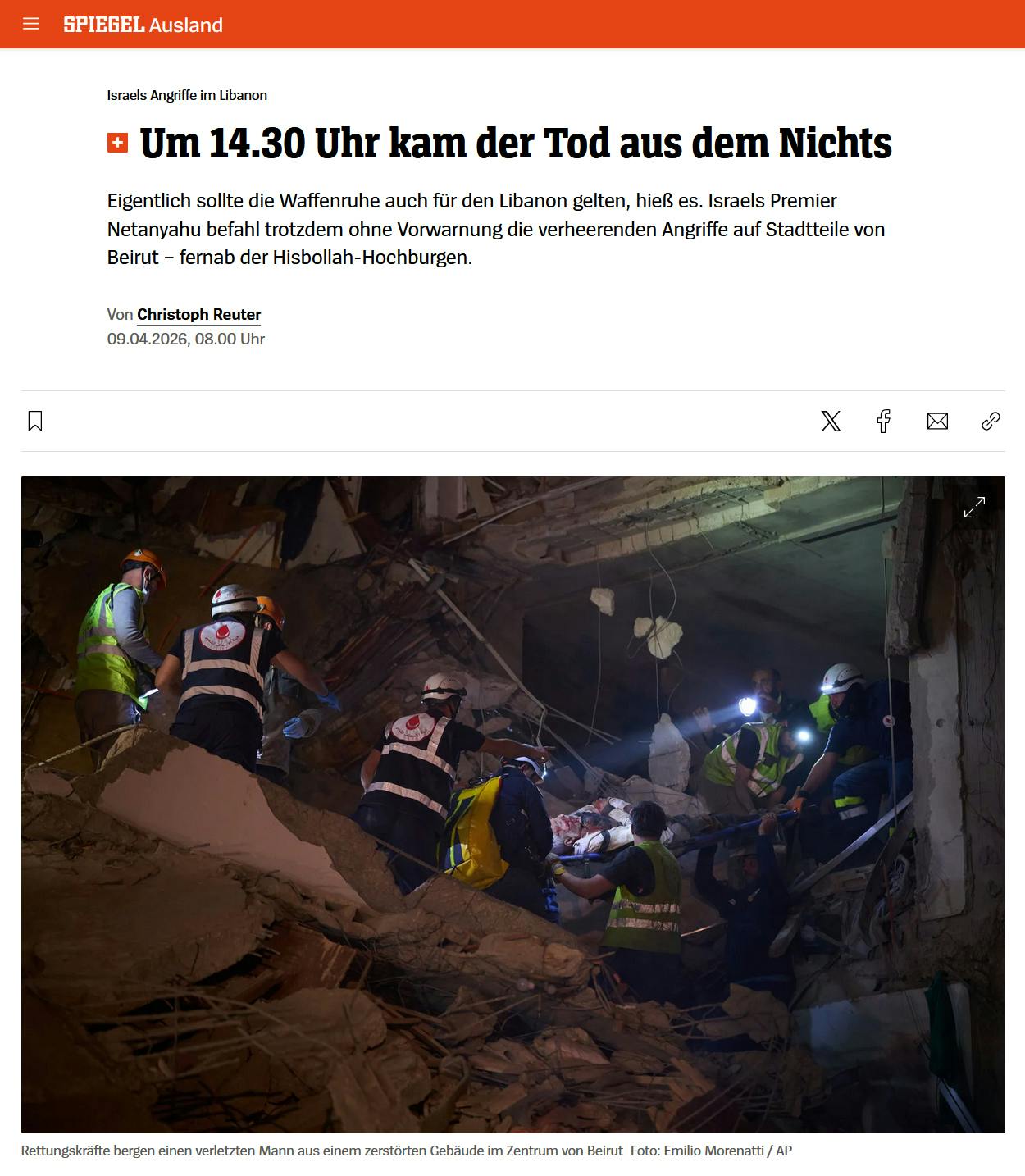Screenshot des Artikels