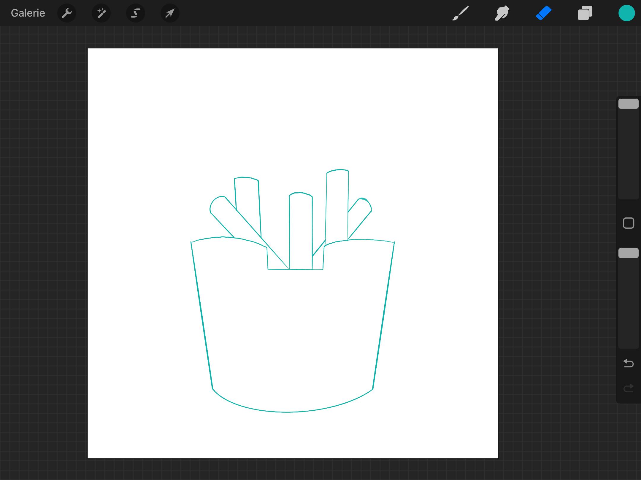 Pommes eine Ebene nach hinten oder nach vorne versetzen. Procreate