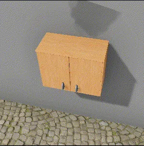 Zeitraffer des brennenden Hängeschranks