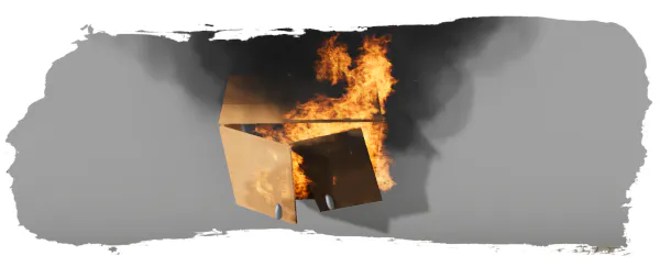 Brennender Hängeschrank