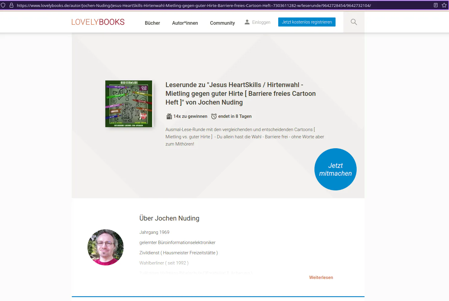 Ausmal-Lese-Runde zum Cartoonheft Hirtenwahl mit den entscheidenden Cartoons zum Mitmachen einfach bis 16.06.2023 über den Link bewerben!