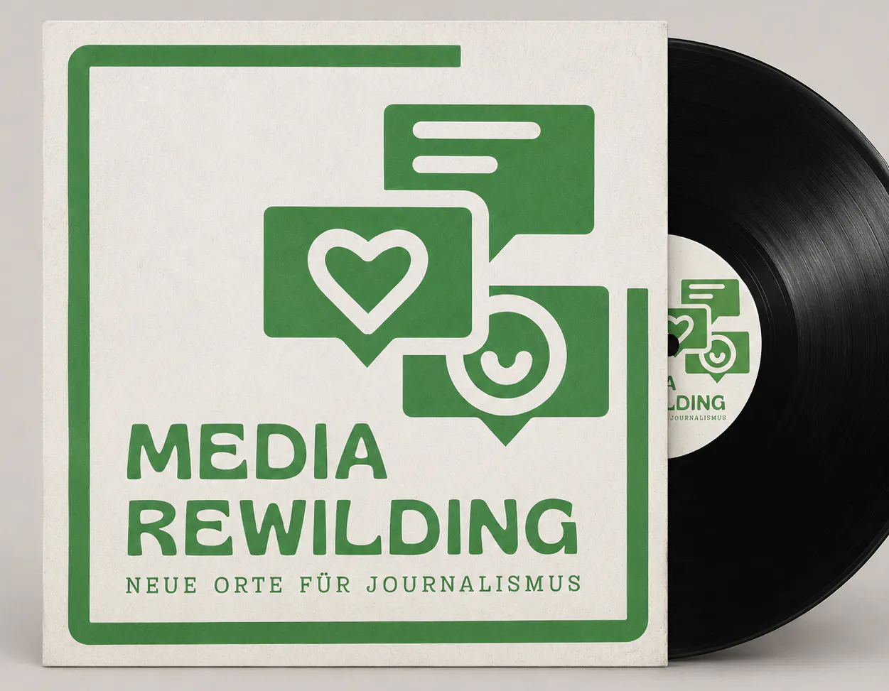 Schallplattencover zeigt Logo von Media Rewilding