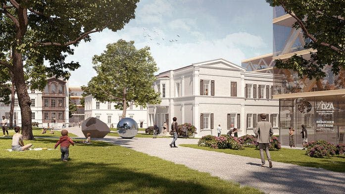 So soll Ostsachsens größtes Forschungszentrum aussehen, wenn es das alte Kahlbaum-Klinikum bezogen hat. Grafik: DZA