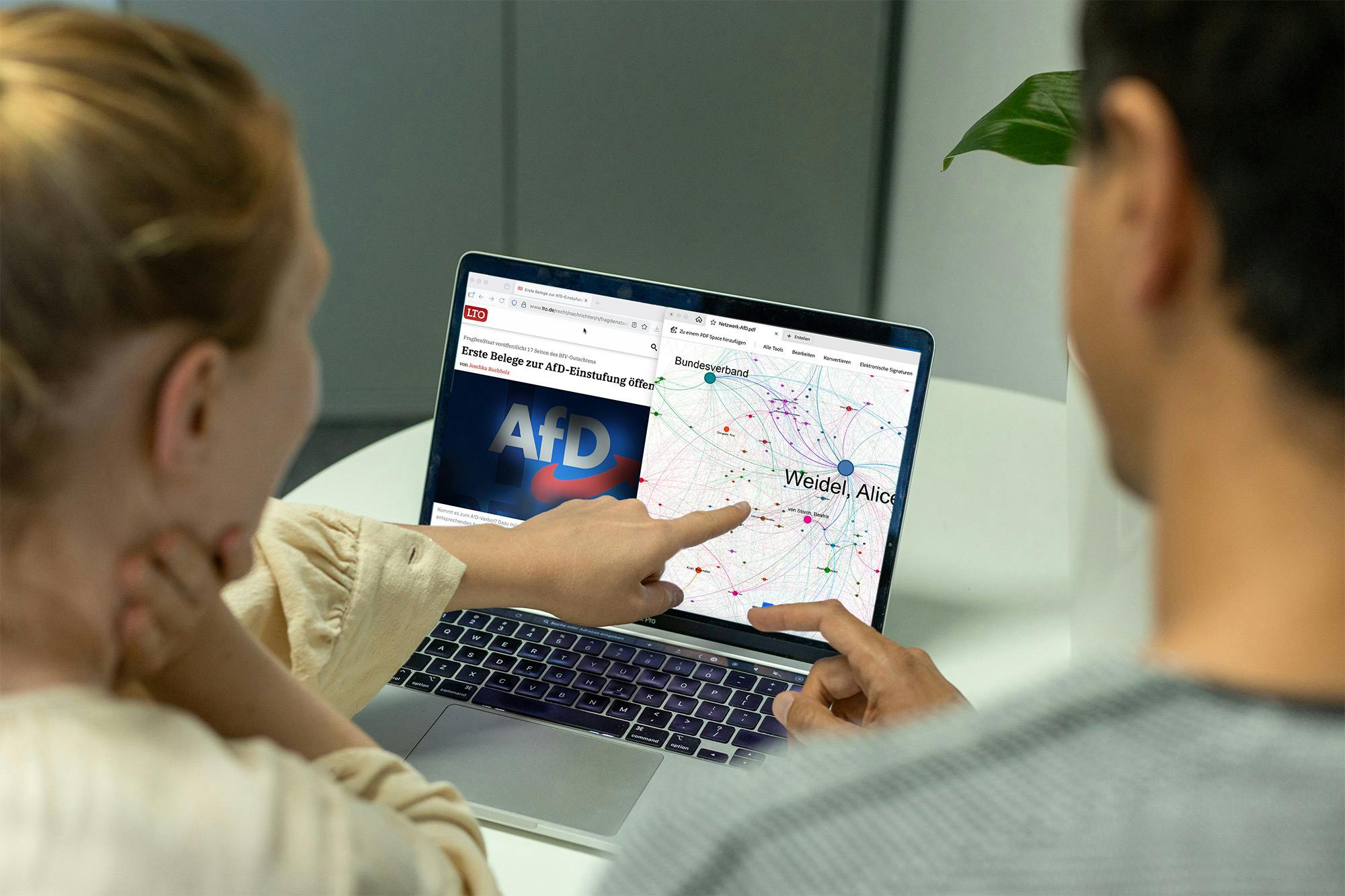 Eine Netzwerkanalyse der AfD. Foto: Bernhard Leitner I Gesellschaft für Freiheitsrechte