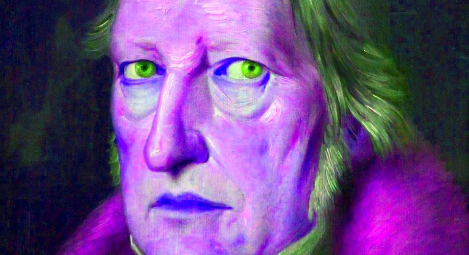 Portrait des Philosophen Hegel, farblich verfremdet