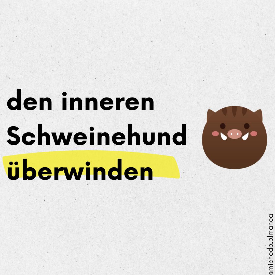 den inneren Schweinehund überwinden deutschlernen mit Micheda