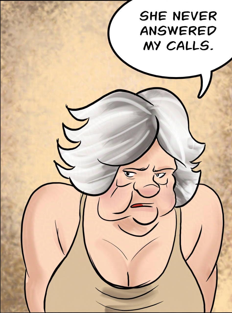 Panel 4.
Atra: She never answered my calls.