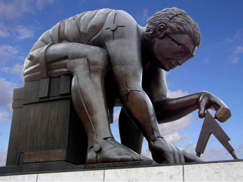 Newton, by Eduardo Paolozzi after William Blake, at the British Library (photo John McCullough / Wikimedia Commons)