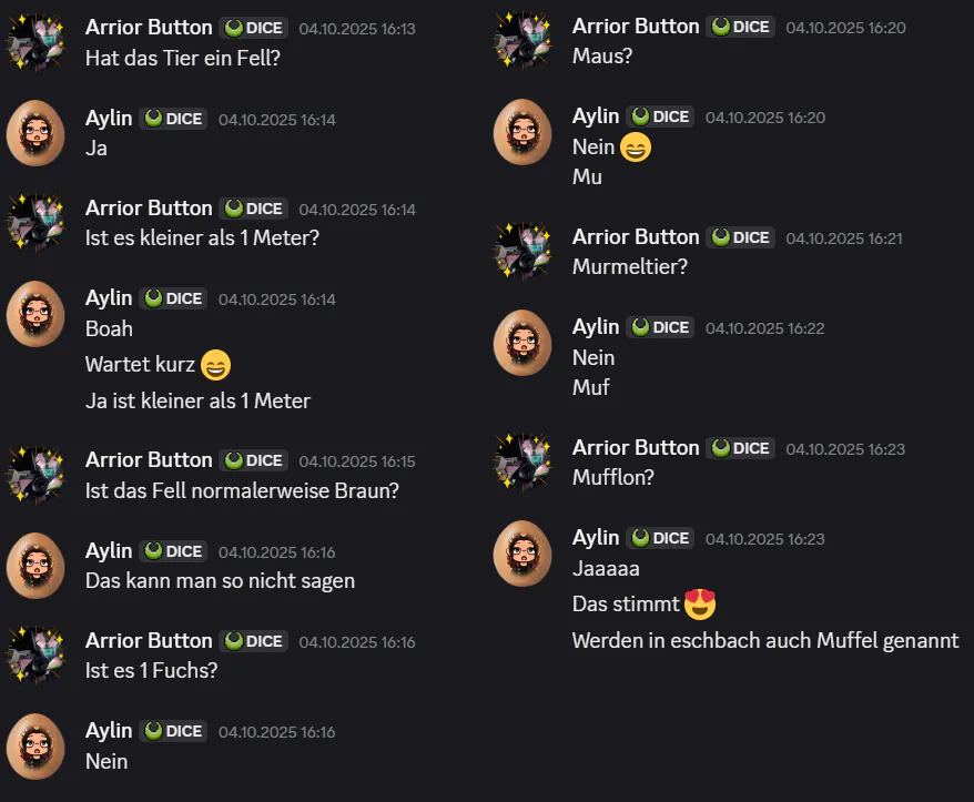 Das Gespräch zwischen Arrior und Aylin und der Frage, welches Tier in Eschbachs Wäldern sein Unwesen treibt