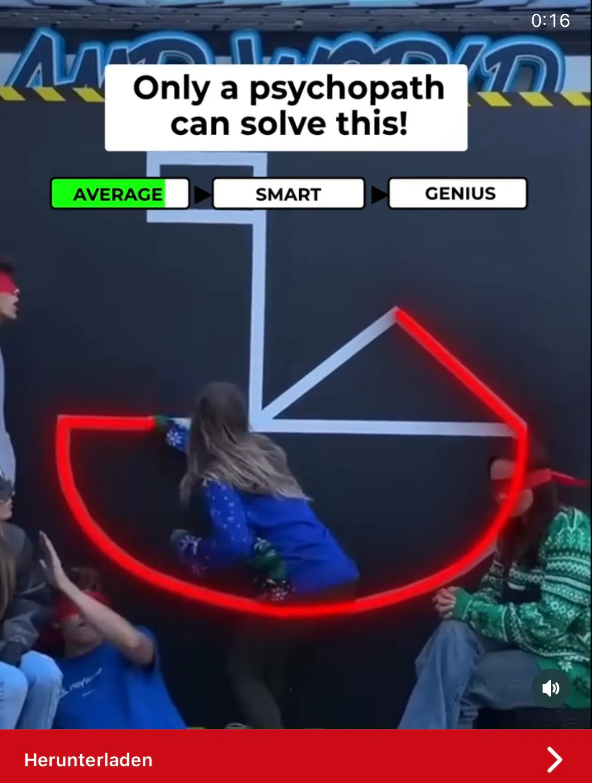 Zeichnung mit Text "Only a psychopath can solve this"