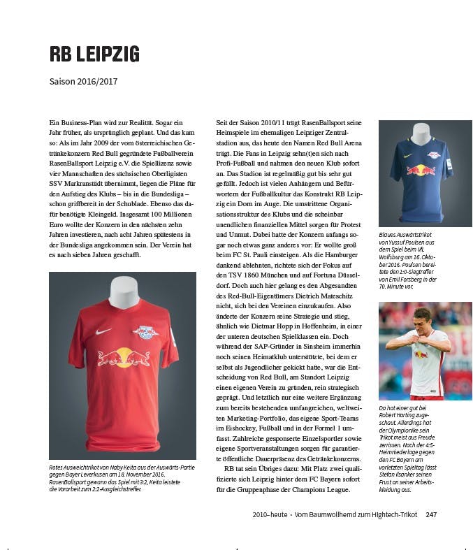 Die Trikotgeschichte von RB Leizpzig aus Bundesliga-Trikots 1963 bis heute.